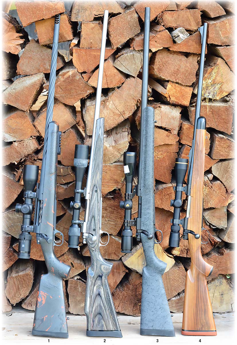 Thirty-caliber magnum cartridges are extremely versatile and are often considered top choices for hunting all species in North America, including the great bears of the North. Examples include: (1) Allterra Arms Convergence 300 PRC, (2) Remington Model 700 300 RUM, (3) Winchester Model 70 300 Winchester Magnum and (4) Kimber BGR 89 300 Winchester Magnum.